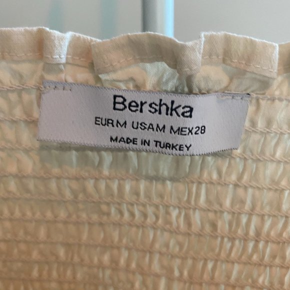 Bershka Tan Peasant Top with Balloon Sleeves - Picture 3 of 3
